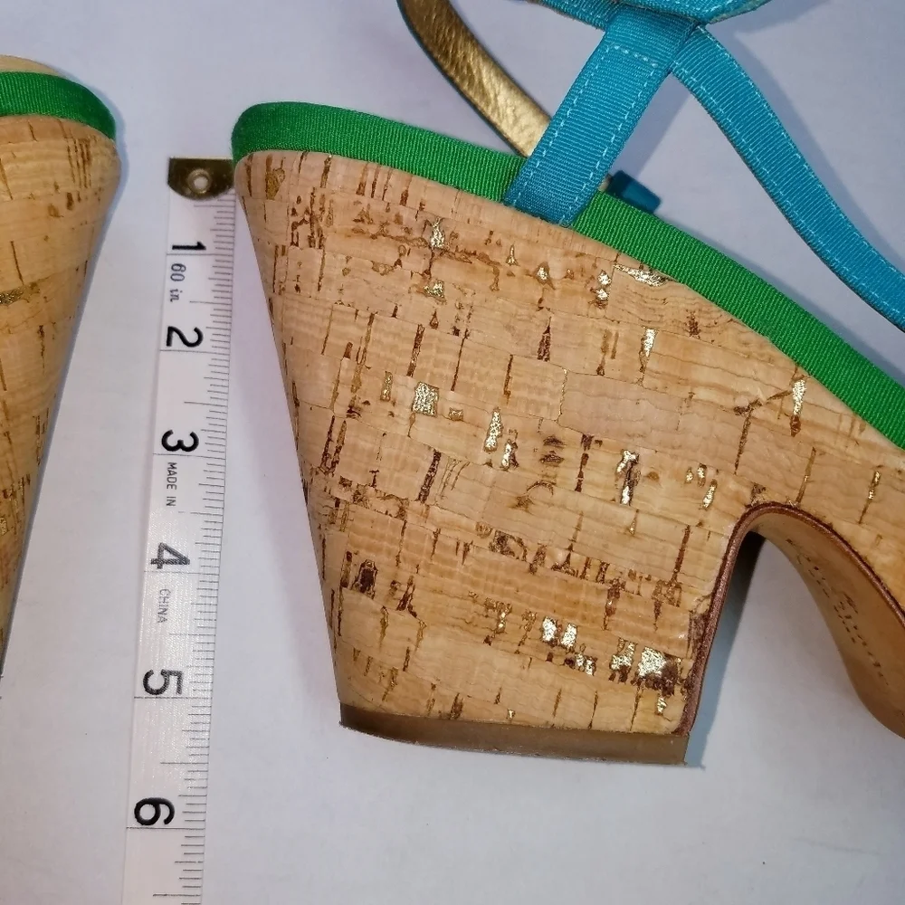 🌸‎ Kate Spade | Suede Multicolor Wedge Sandals 9.5